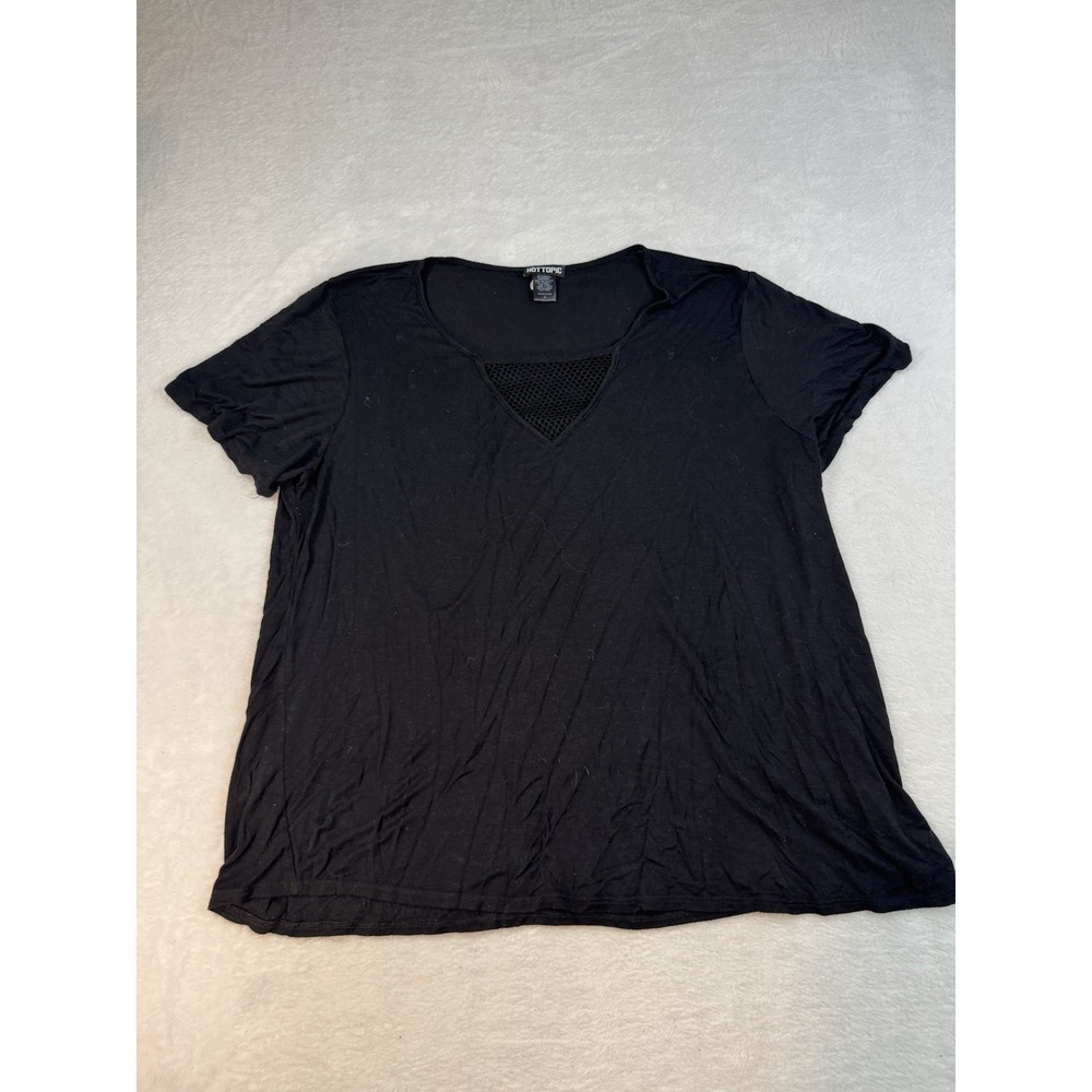 Hot Topic Women's Size 3 Blouse Punk Goth‎ Black Dark